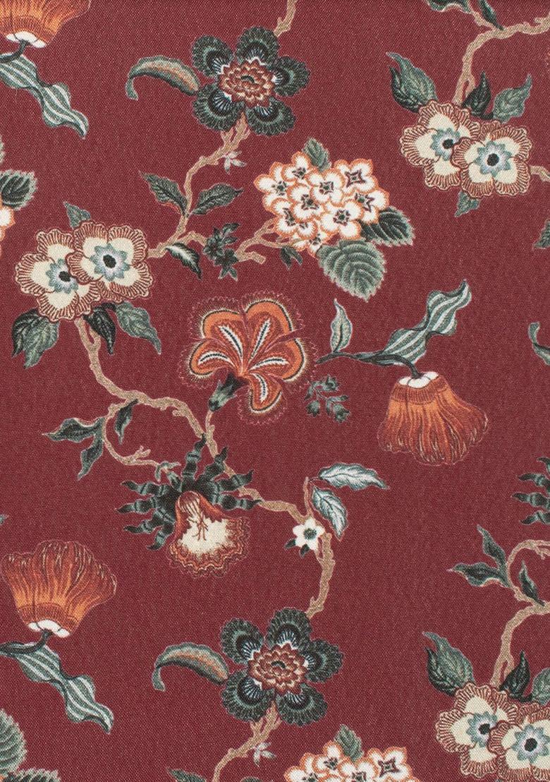Maroon Floral Print Silk Blend Sharara Set - Indya