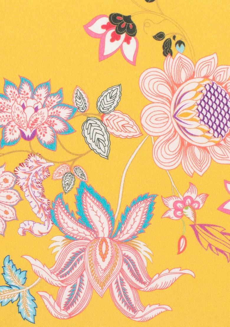 Yellow Floral Print Silk Blend Sharara Set - Indya