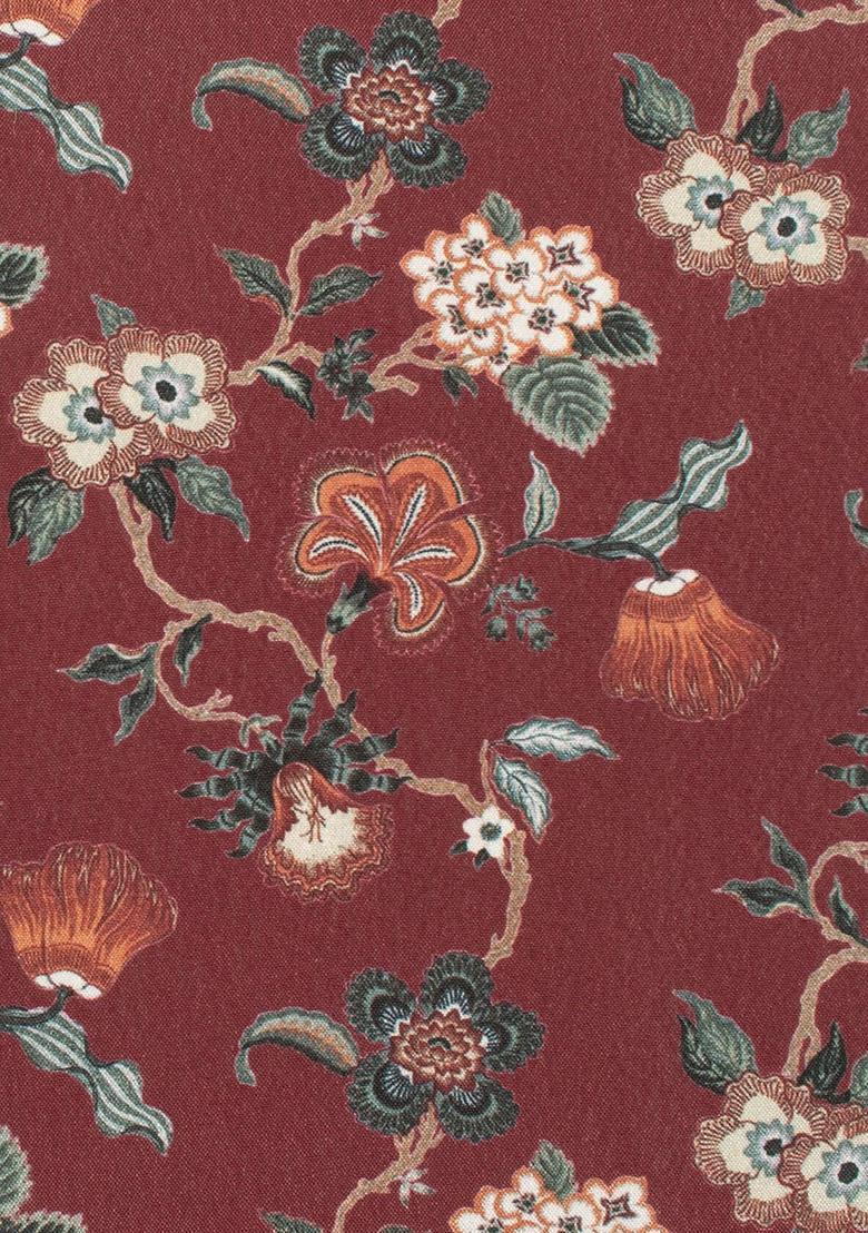 Maroon Floral Print Silk Blend Sharara Set - Indya