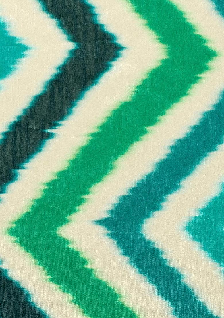 Aqua Blue Abstract Print Chinon Sharara Set - Indya