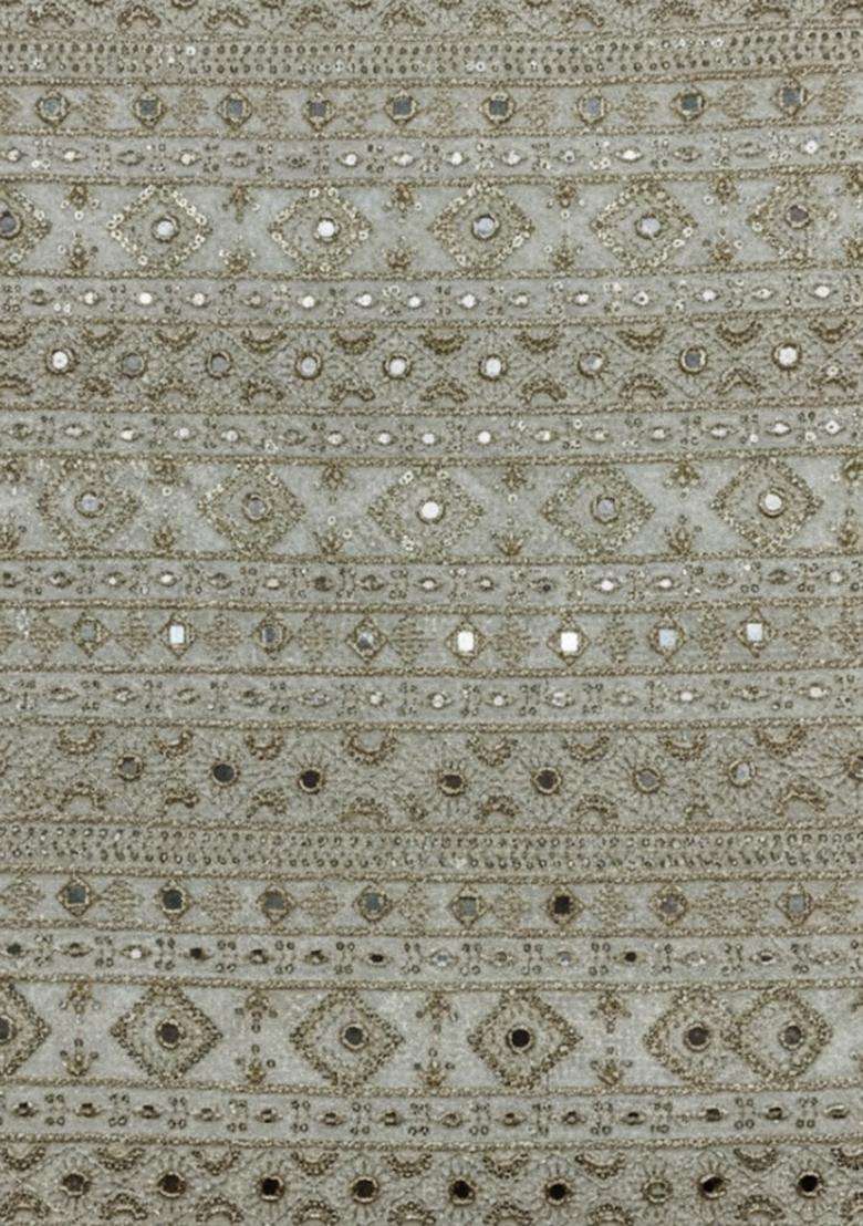 Off White Sequin Net Sharara Set - Indya