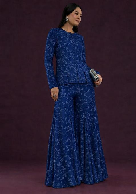 Navy Blue Jacquard Tissue Fusion Set
