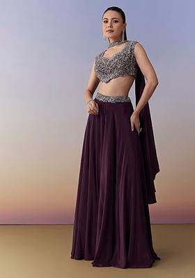 Purple Crepe Handwork Fusion Set