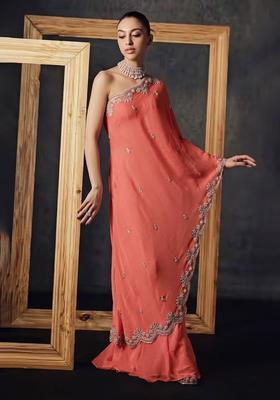 Peach Crepe Handwork Fusion Set