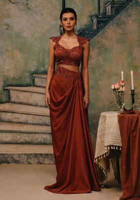 Rust Handwork Satin Fusion Set
