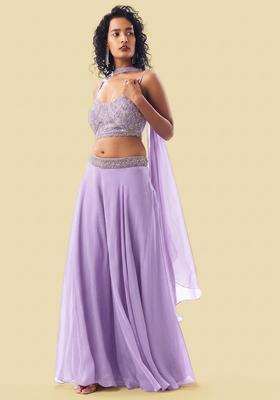 Lavender Handwork Organza Fusion Set