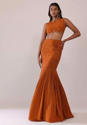 Rust Handwork Crepe Fusion Set