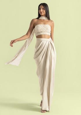 Ivory Handwork Satin Fusion Set