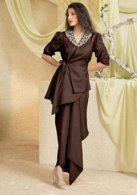Dark Brown Hand Work Chinon Fusion Set