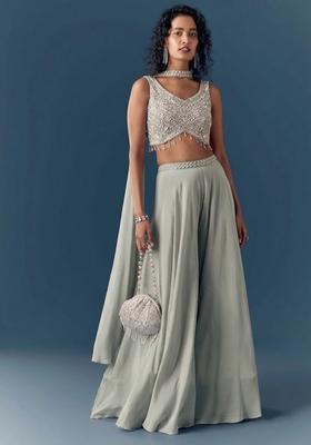 Sage Green Hand Work Chinon Fusion Set