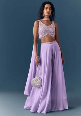 Lavender Hand Work Chinon Fusion Set