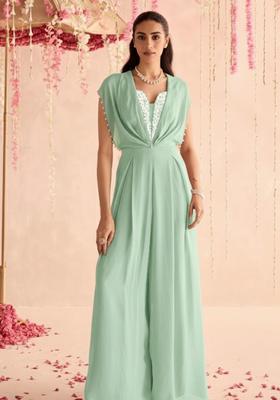 Sage Green Hand Work Chinon Fusion Set