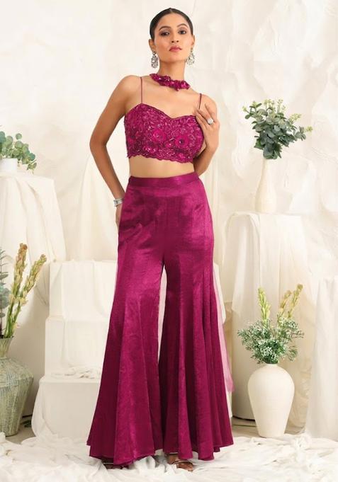 Soft Pink Hand Work Sequin Satin Fusion Set