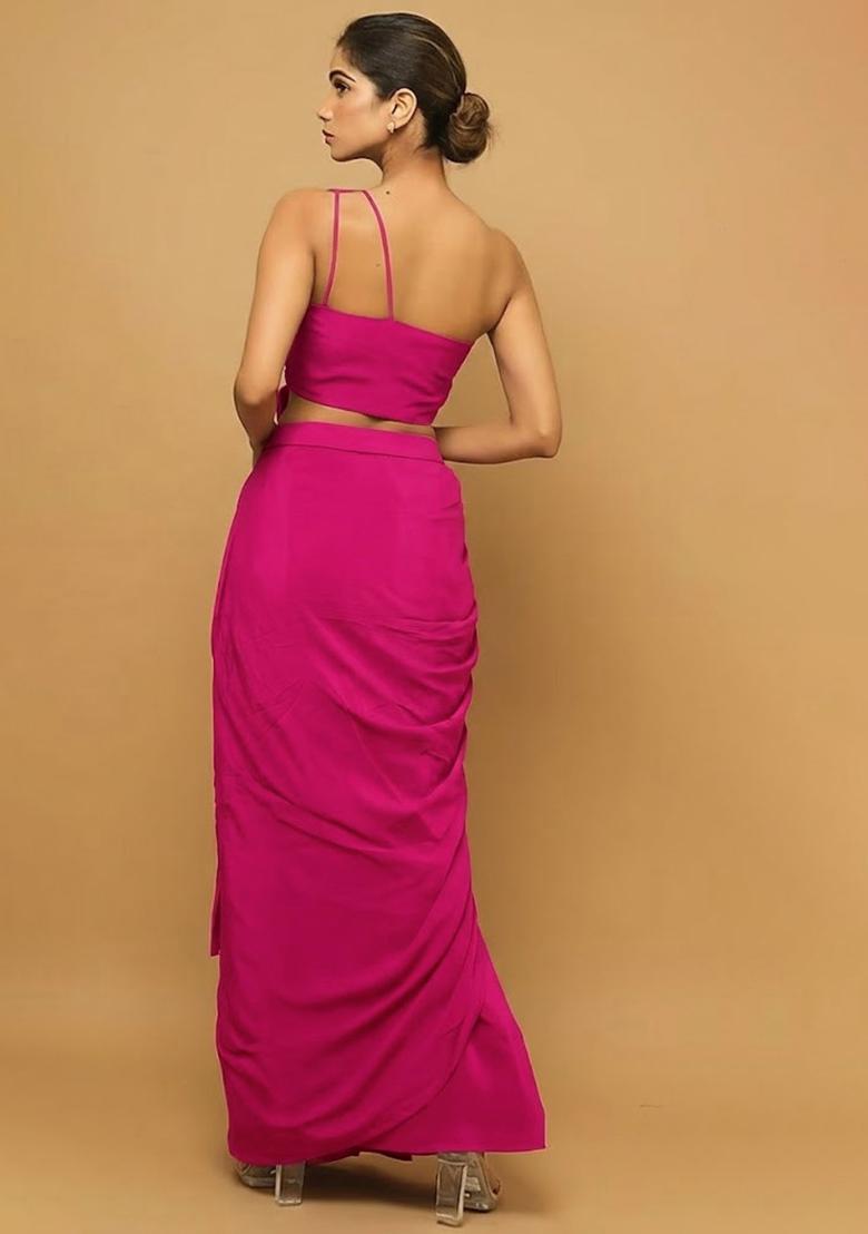 Pink Hand Work Embellished Fusion Set - Indya