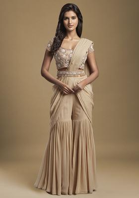 Beige Hand Work Embellished Fusion Set
