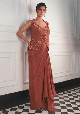 Rust Satin Handwork Fusion Set