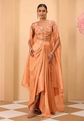 Peach Crepe Handwork Fusion Set