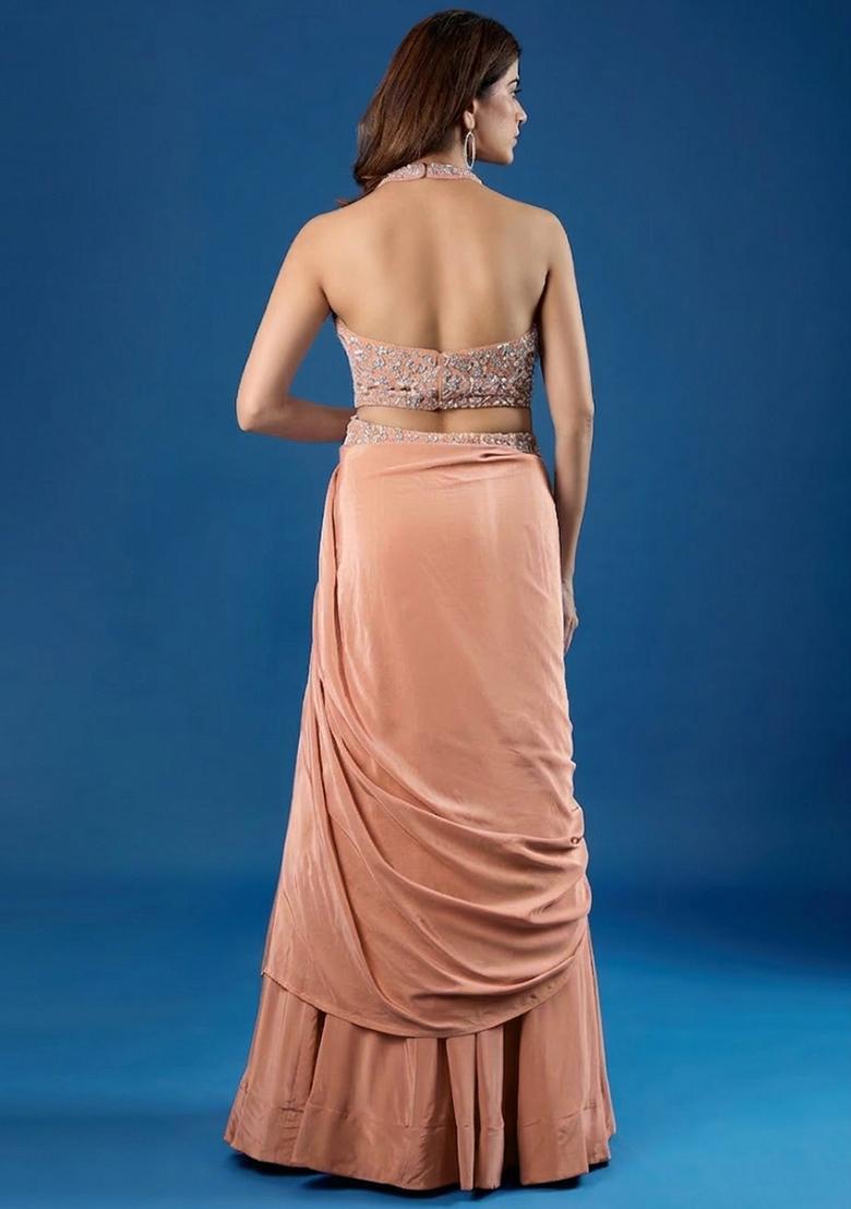  Pink Chinon Embellished Handwork Lehenga Set - Indya