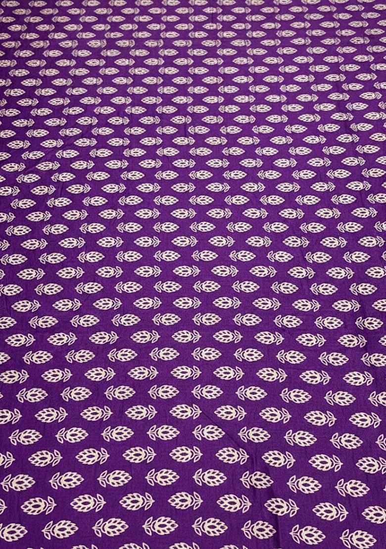 Royal Purple Booti Print Satin Sharara Set - Indya