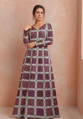 Pink Sequin Crepe Anarkali