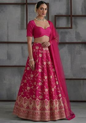 Rani Pink Tissue Lehenga Set