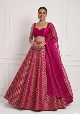 Rani Pink Brocade Lehenga Set