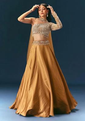 Gold Embroidered Handwork Lehenga Set