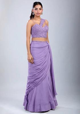 Lavendar Embellished Handwork Fusion Set