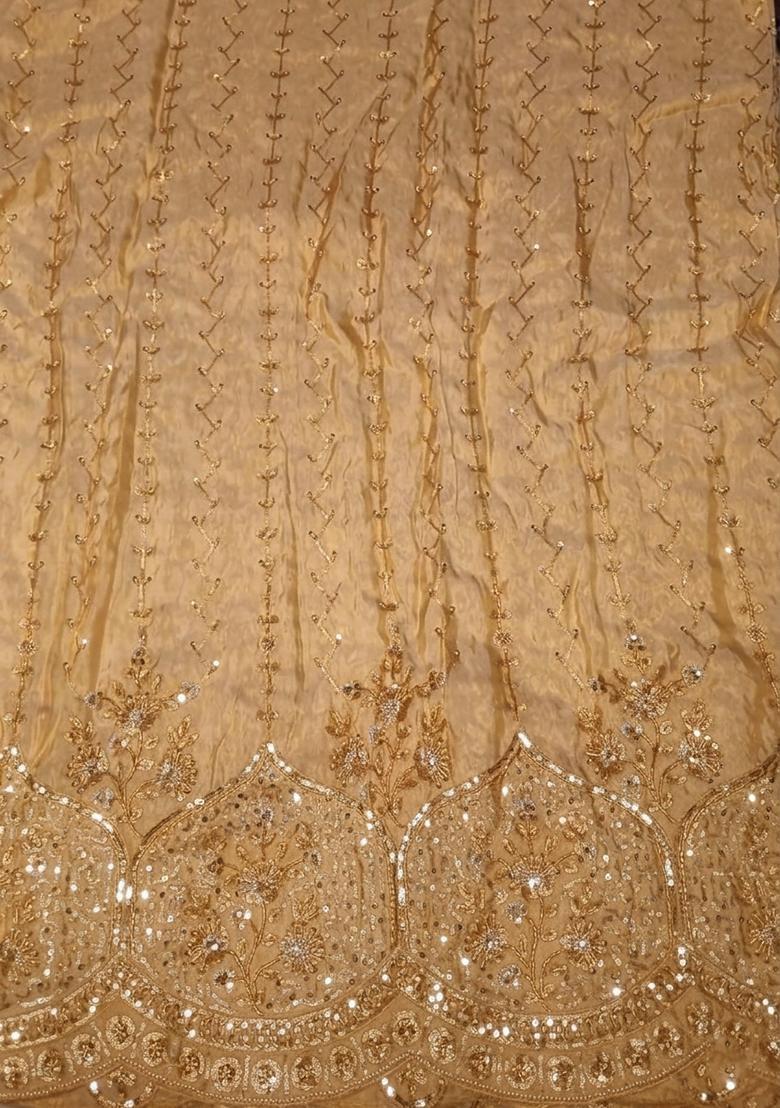 Gold Embroidered Cosmos Lehenga Set - Indya