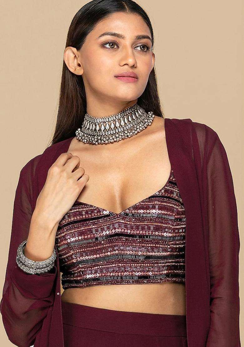 Wine Handwork Fusion Set - Indya