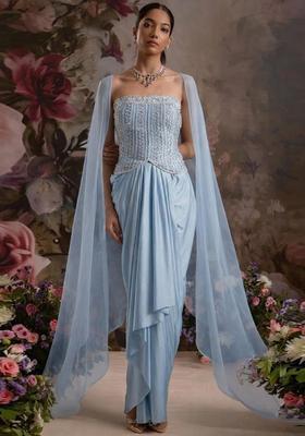 Powder Blue Handwork Fusion Set