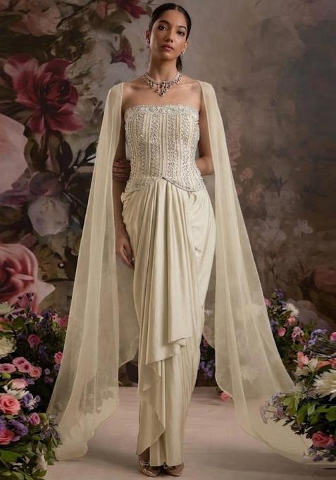 Cream Handwork Fusion Set