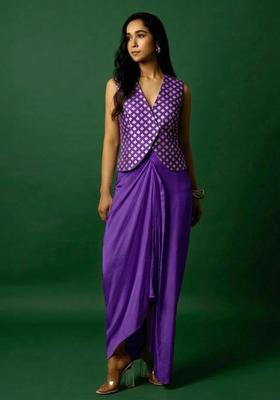 Royal Purple Jacquard Silk Blend Fusion Set