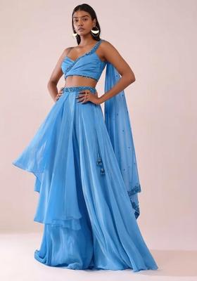 Sky Blue Handwork Lehenga Set