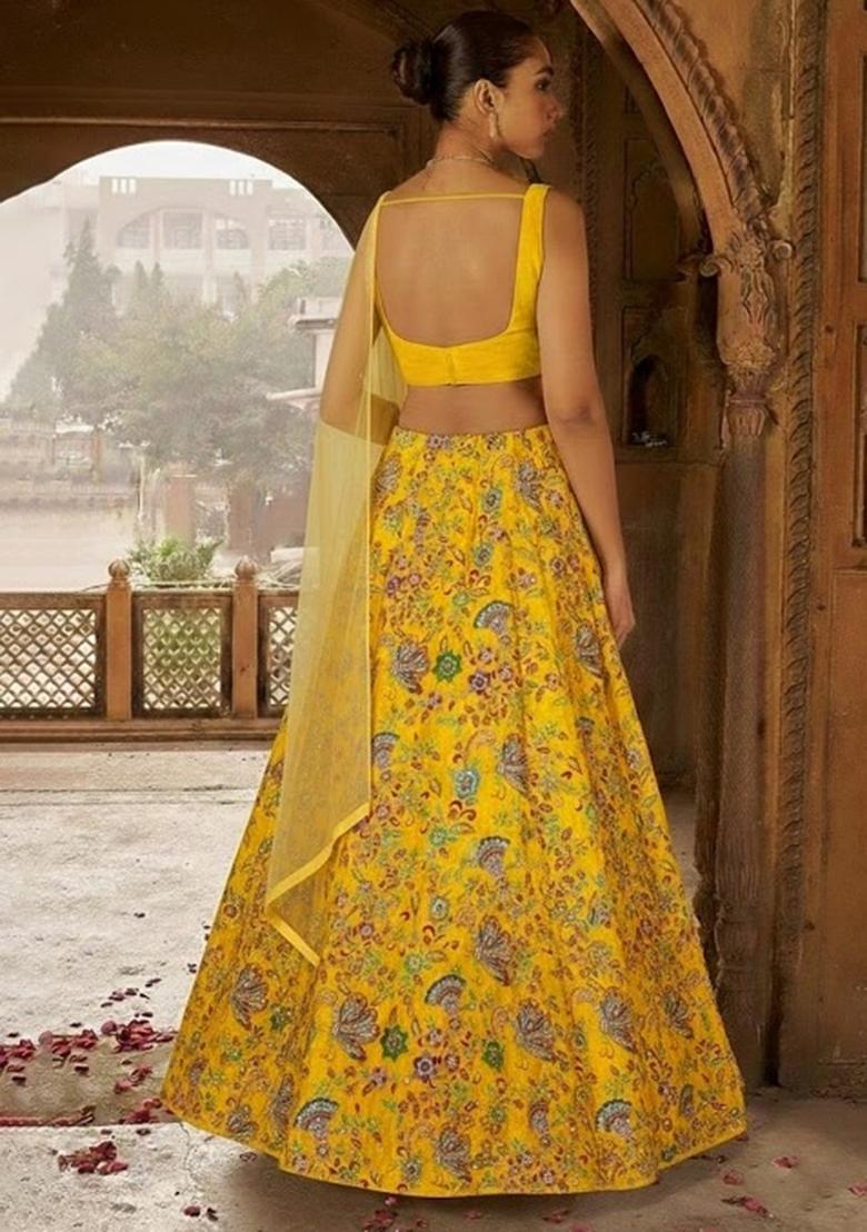 Sunshine Yellow Handwork Lehenga Set - Indya