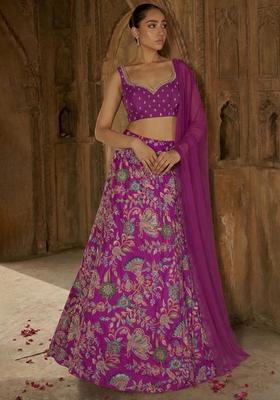 Magenta Pink Handwork Lehenga Set