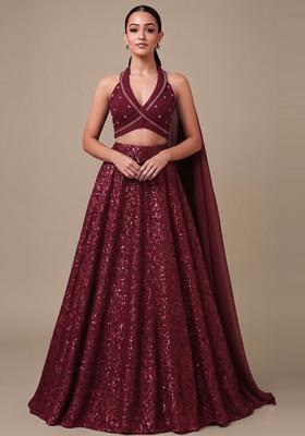 Maroon Handwork Lehenga Set