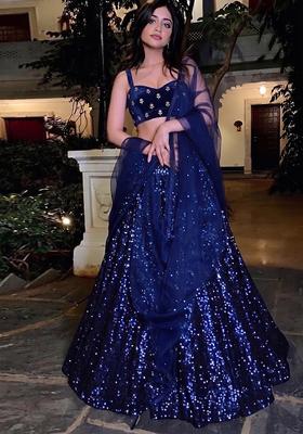 Navy Blue Handwork Lehenga Set