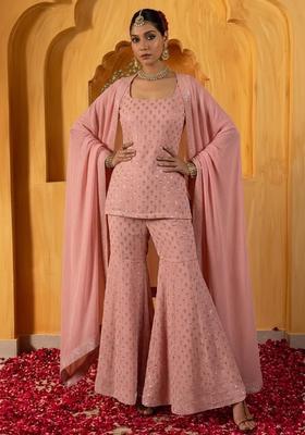 Rani Pink Handwork Silk Blend Lehenga Set