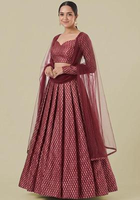 Rani Pink Brocade Lehenga Set