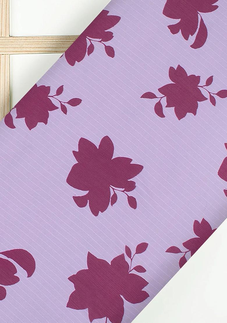 Lavender Purple Printed Lehenga Set - Indya