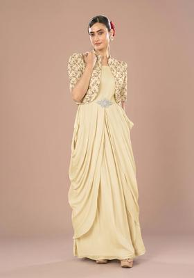 Cream Embroidered Tissue Fusion Set