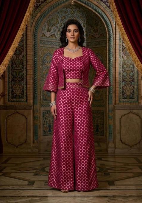 Rani Pink Brocade Fusion Set