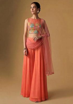 Coral Orange Printed Tissue Fusion Set