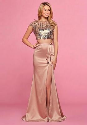 Pink Embroidered Prom Dress