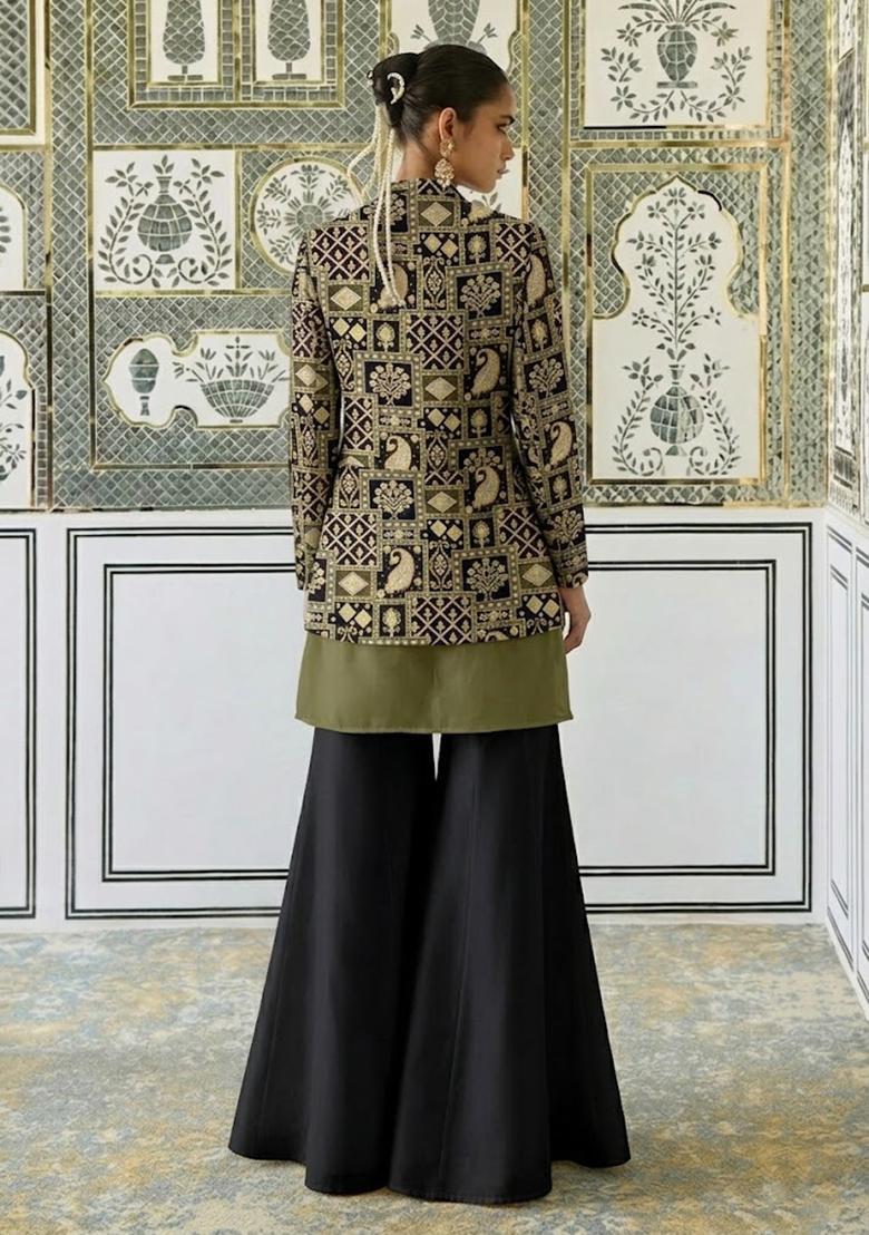 Black Printed Fusion Set - Indya