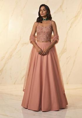 Baby Pink Embroidered Handwork Lehenga Set