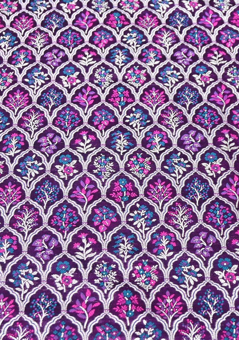 Purple Zari Satin Fusion Set - Indya