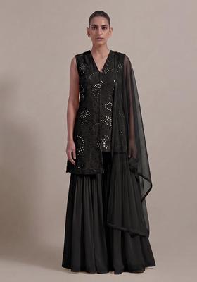 Black Mirror Viscose Sharara Set