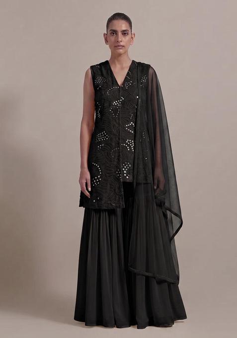 Black Mirror Viscose Sharara Set